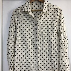 polka dot half button top